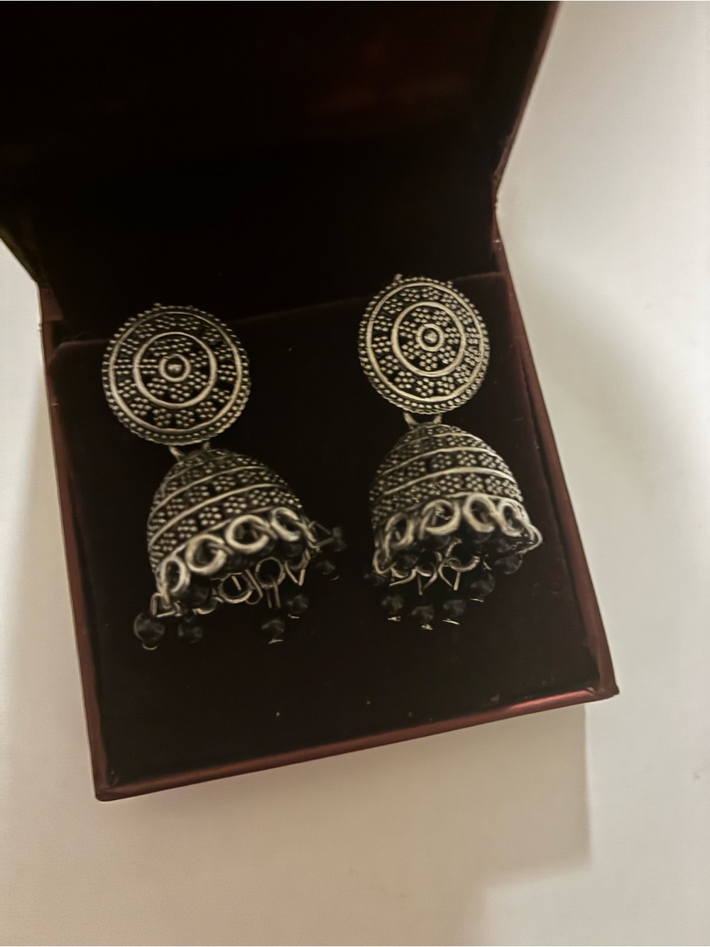 Handcrafted Silver tone Dangling jhumka Earrings - Women Jewelry